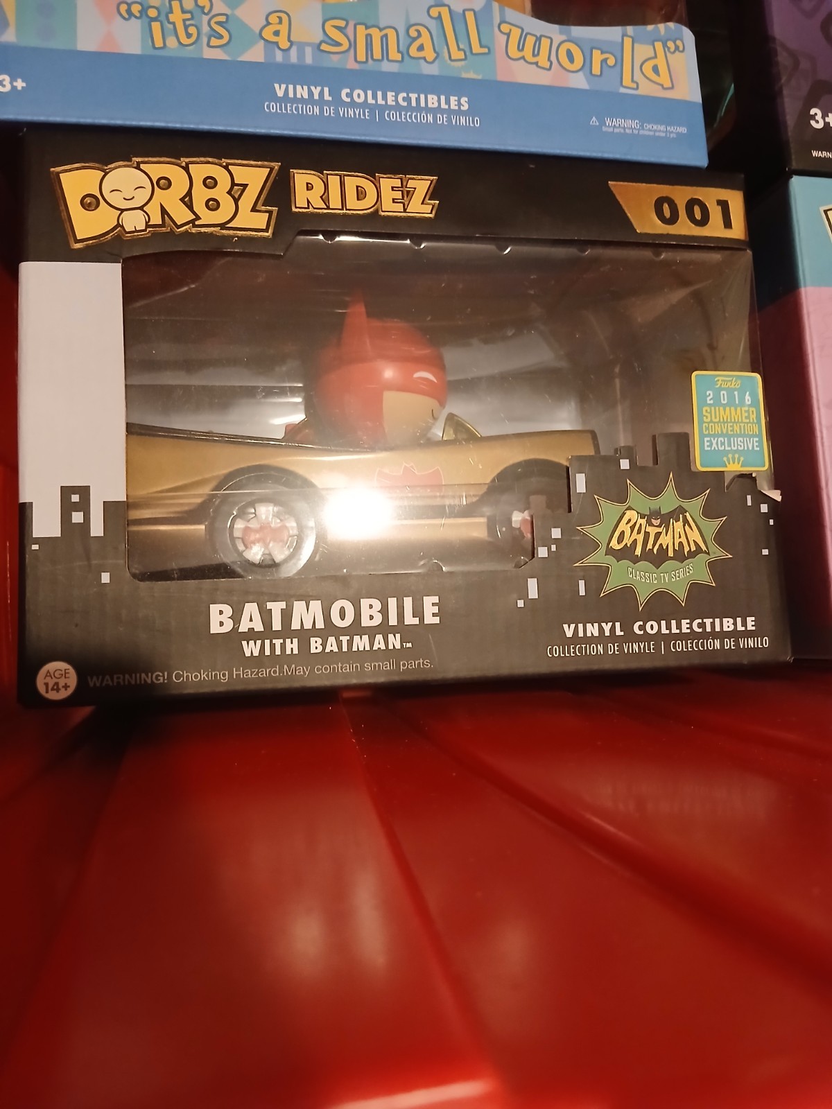 Funko Dorbz Ridez Batman In Gold Batmobile 2016 Convention Exclusive