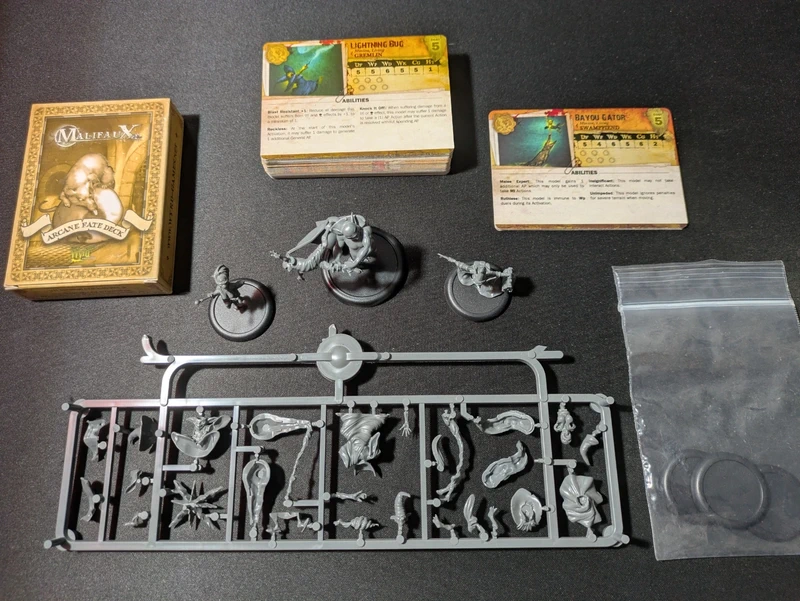 Malifaux 2E - Lot Wong Crew (6 mini) + Arcane Fate