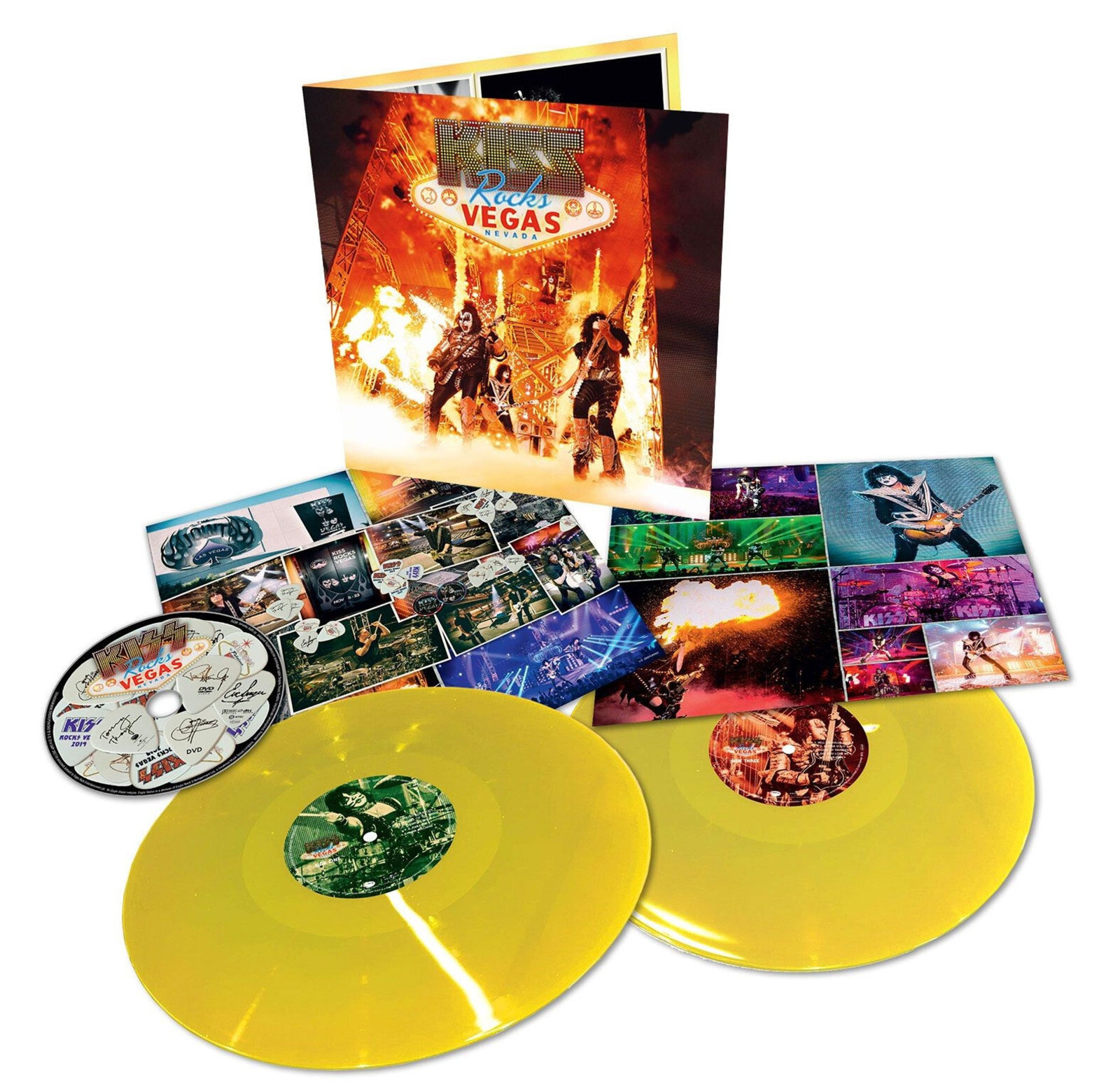 2X 12" LP + DVD KISS ROCKS VEGAS 2014 180G VINILE GIALLO LIMITATO -BE354