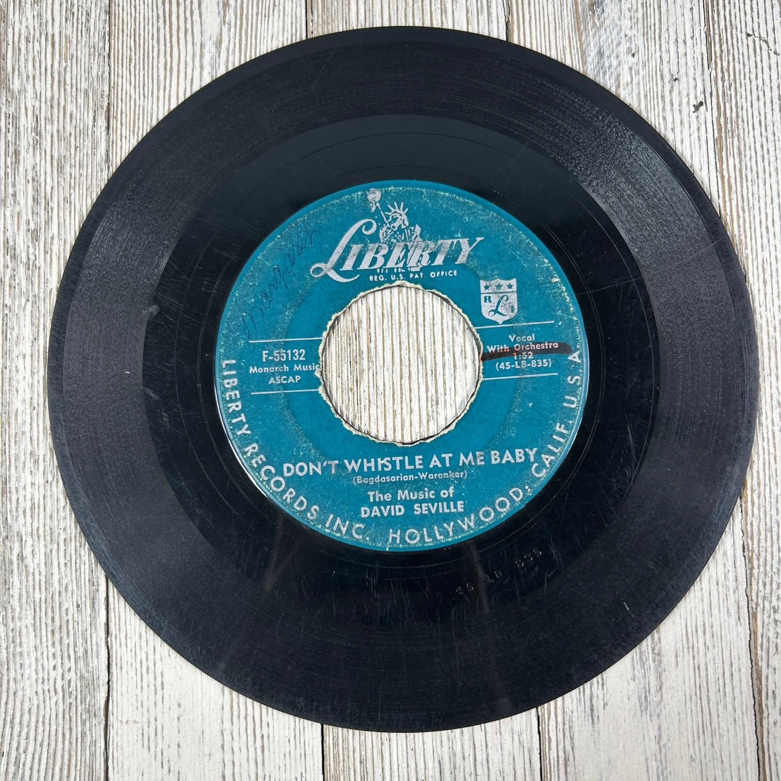 David Seville - Witch Doctor 7" Single 1958 Liberty Pop 45 RPM