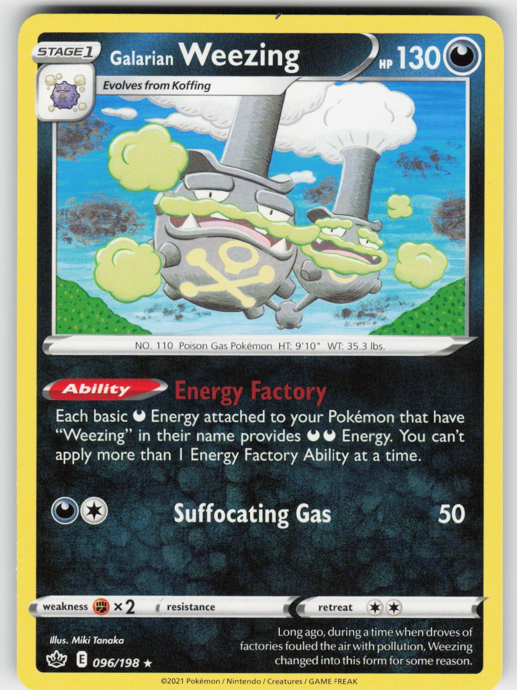Galarian Weezing Rare SWSH06: Chilling Reign 096/198 NM
