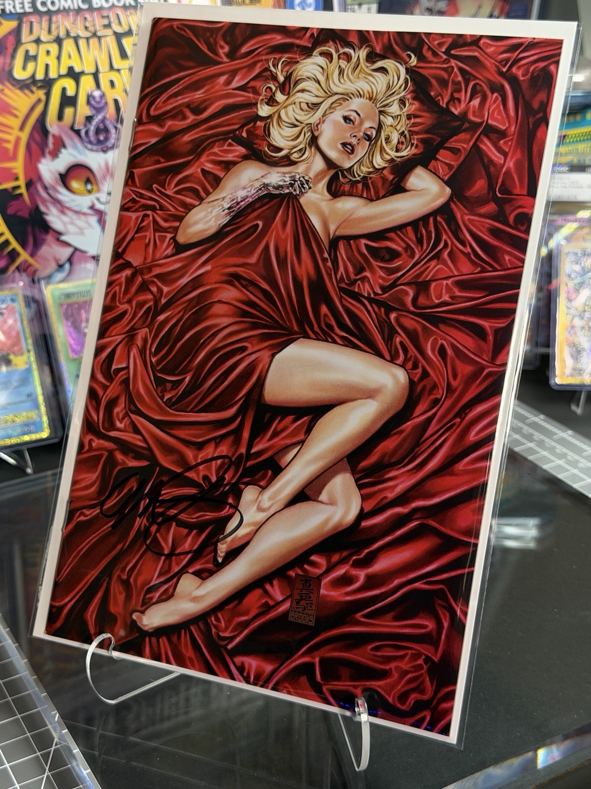 Immortal X-Men #4 Mark Brooks FIRMATO Red Virgin Emma Frost 2022 SDCC con certificato di autenticità