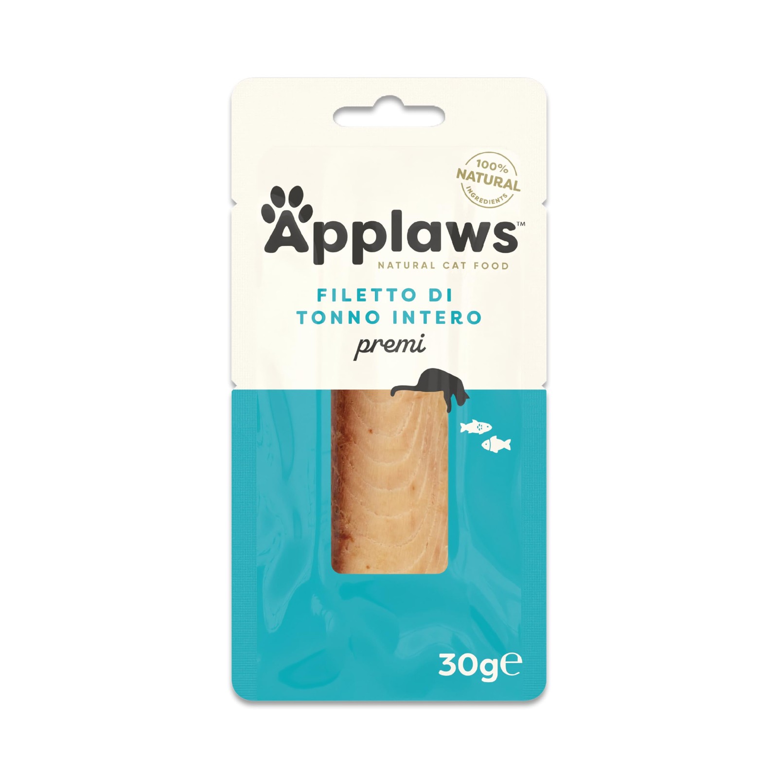Applaws 100% Natural Cat Food Treat, Whole Tuna Loin Cat Snack, 12x30g