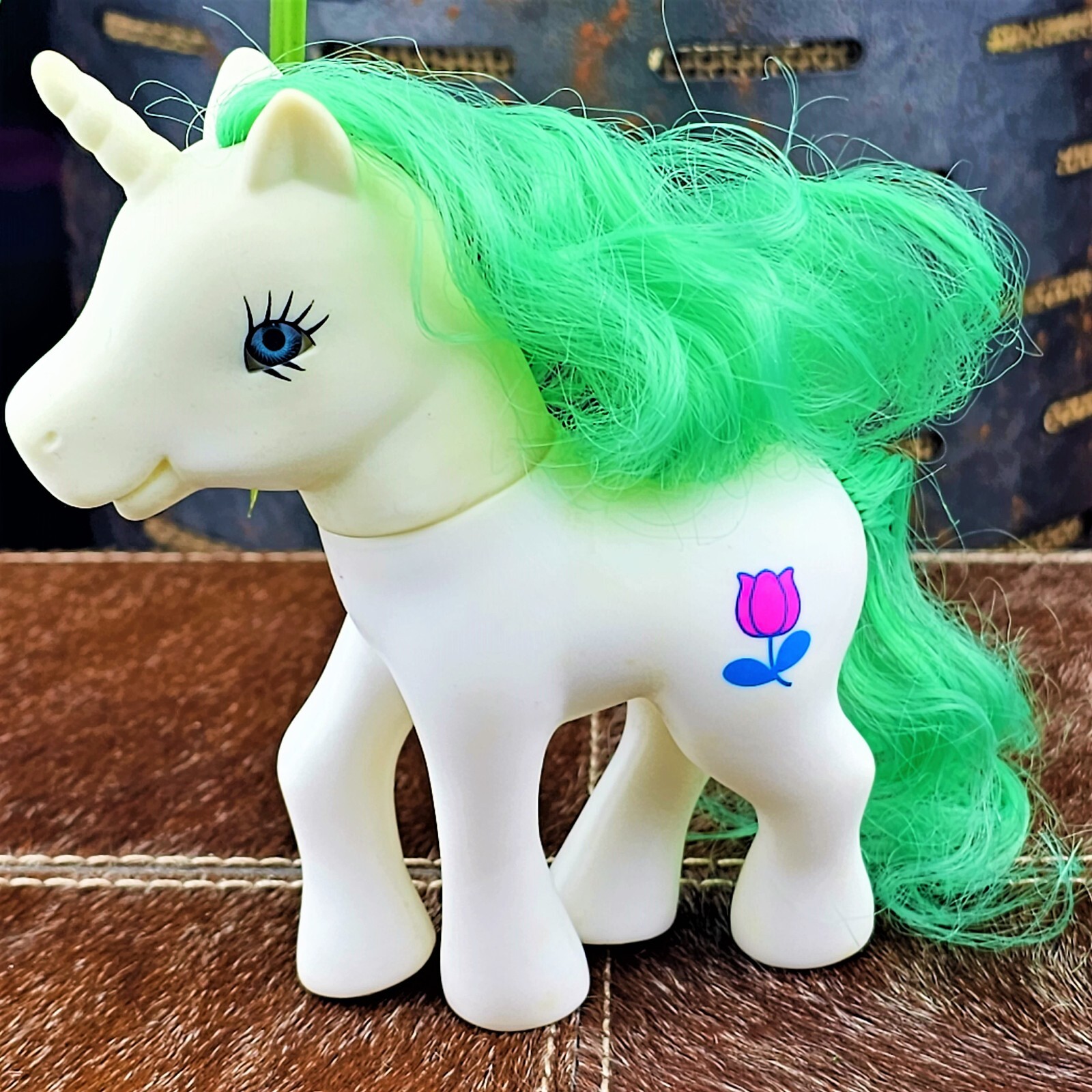 Hasbro My Little Pony Gi-Go Wonder Unicorn Figure Toy Tulip White w Green Hair
