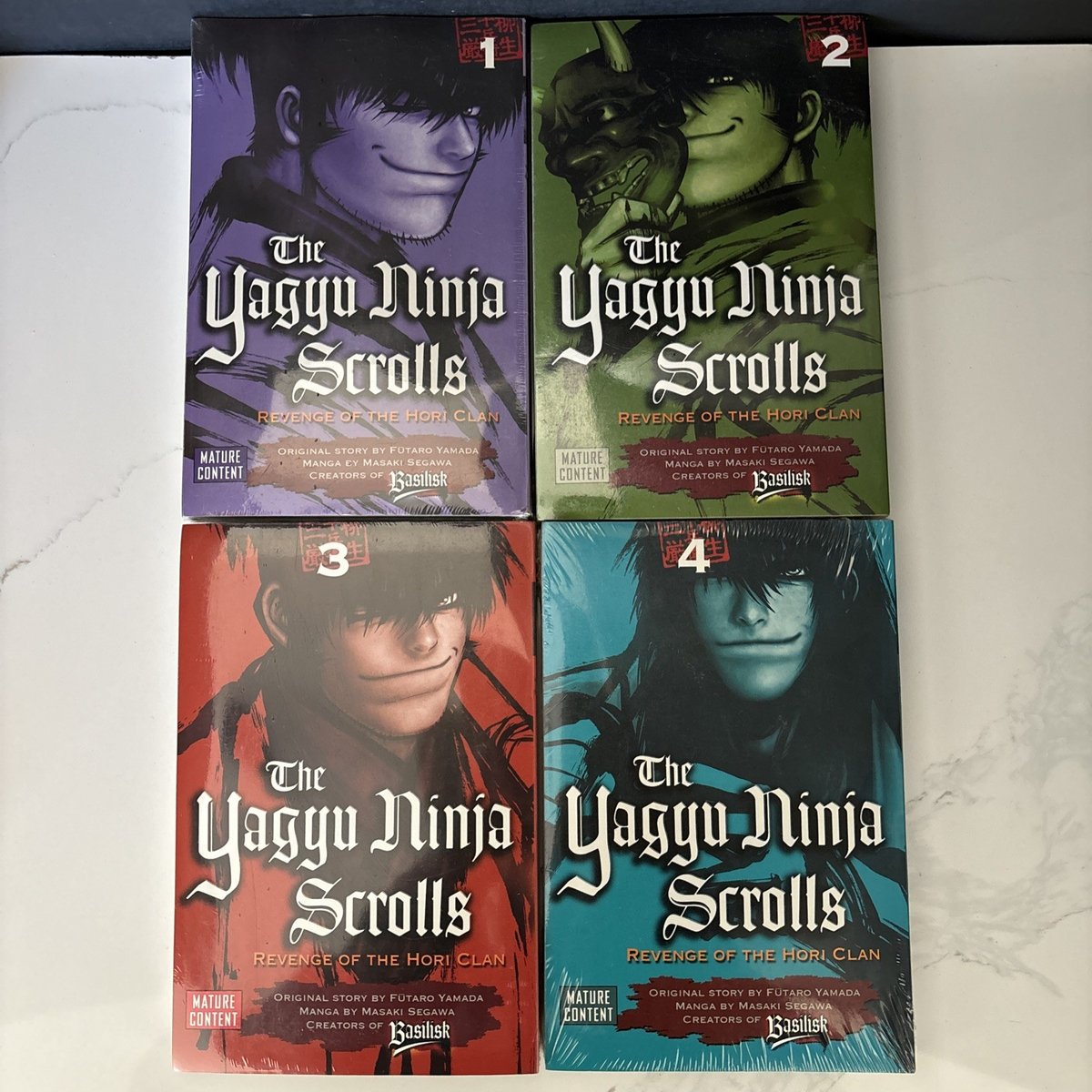 The Yagyu Ninja Scrolls Manga Volumi 1 2 3 4 Set Inglese Del Rey Fuori Produzione Nuovo