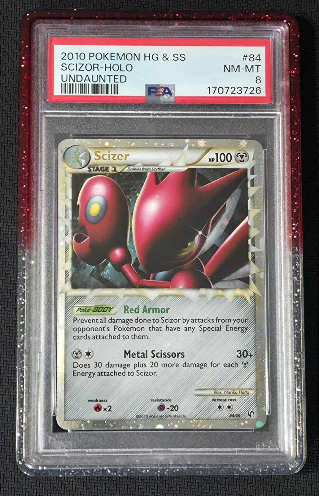 2010 POKEMON UNDAUNTED SCIZOR PRIME #84 ULTRA RARE PSA 8 NM NEW CERT
