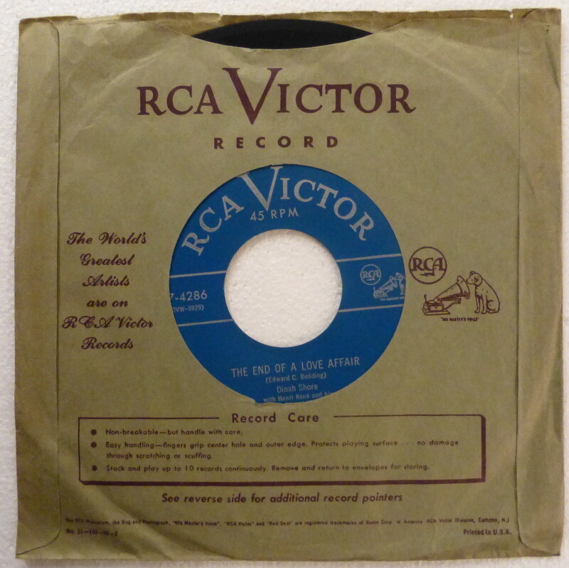DINAH SHORE 45 RCA Pop 7" 45 RPM Single Near Mint Jf 672
