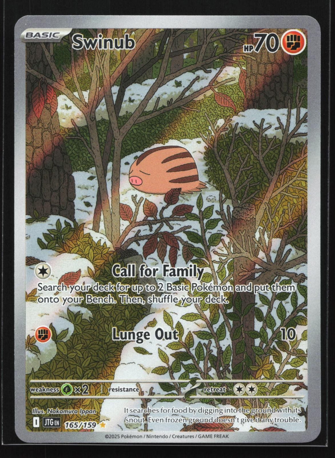 Swinub 165/159 Journey Together Illustration Rare Holo Pokemon Card