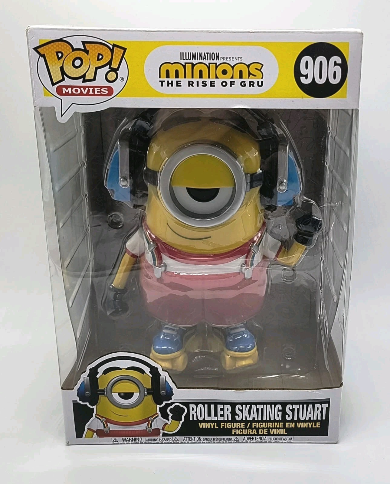 Funko Pop! Film Minions L'ascesa di Gru - Pattinaggio a rotelle Stuart Jumbo 10" Nuovo con scatola