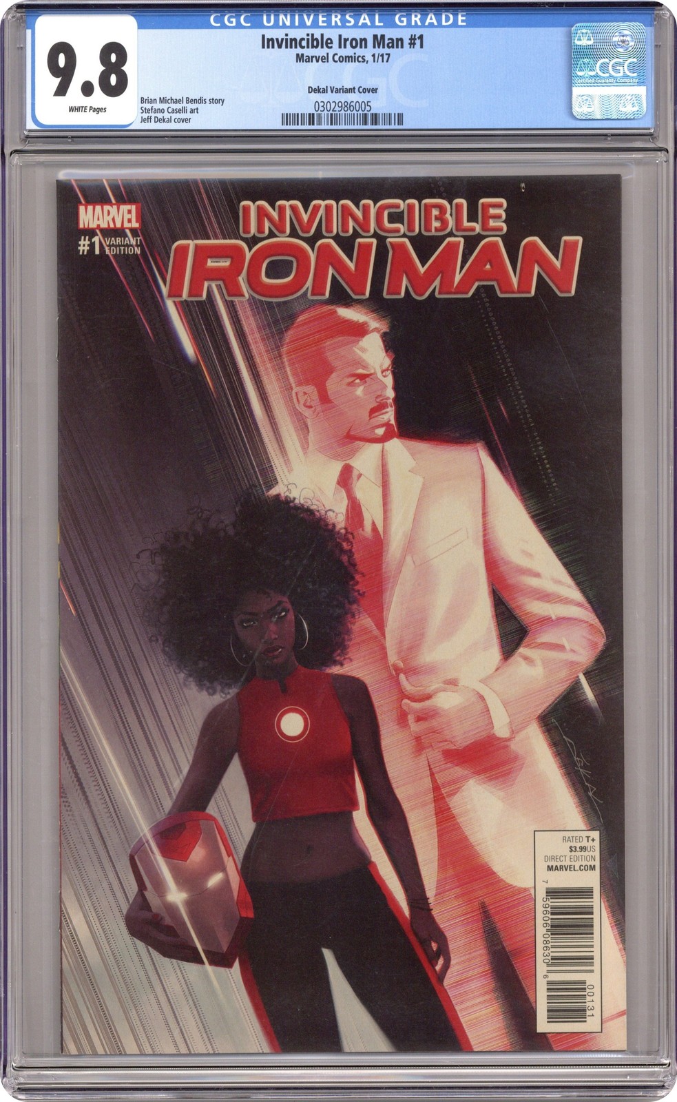 Invincible Iron Man 1B Dekal 1:25 Variant CGC 9.8 2017 0302986005