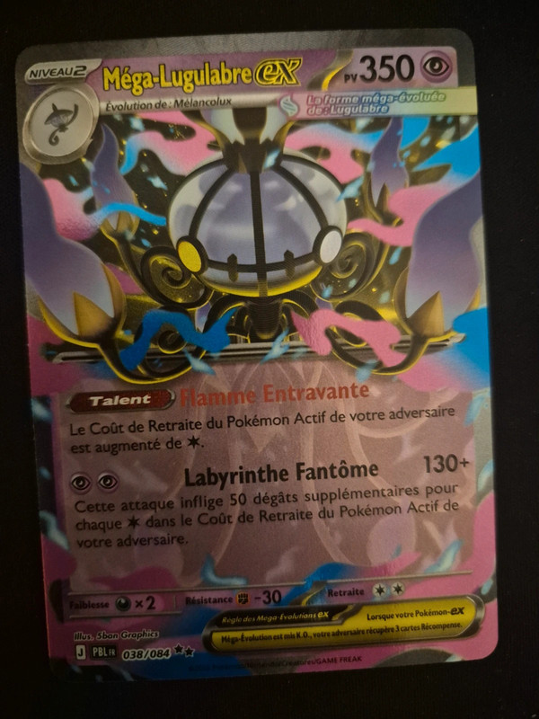 Carte Pokémon Méga-lugulabre et Méga-Minotaupe 038/084 et 065/084 ME05 Fr
