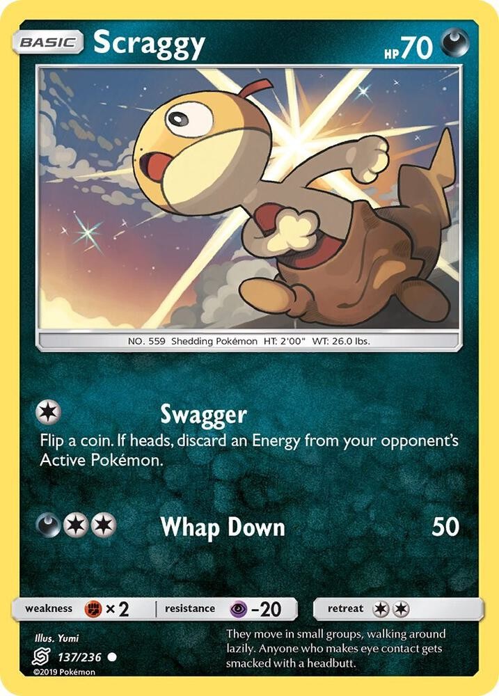 Scraggy #137/236 Sm - Unified Minds Common Pokemon TCG LP