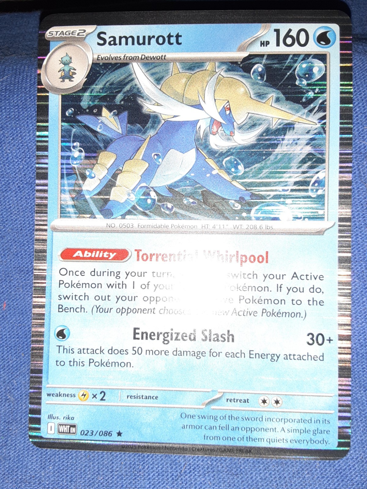 Sv: White Flare holo Pokémon TCG Samurott