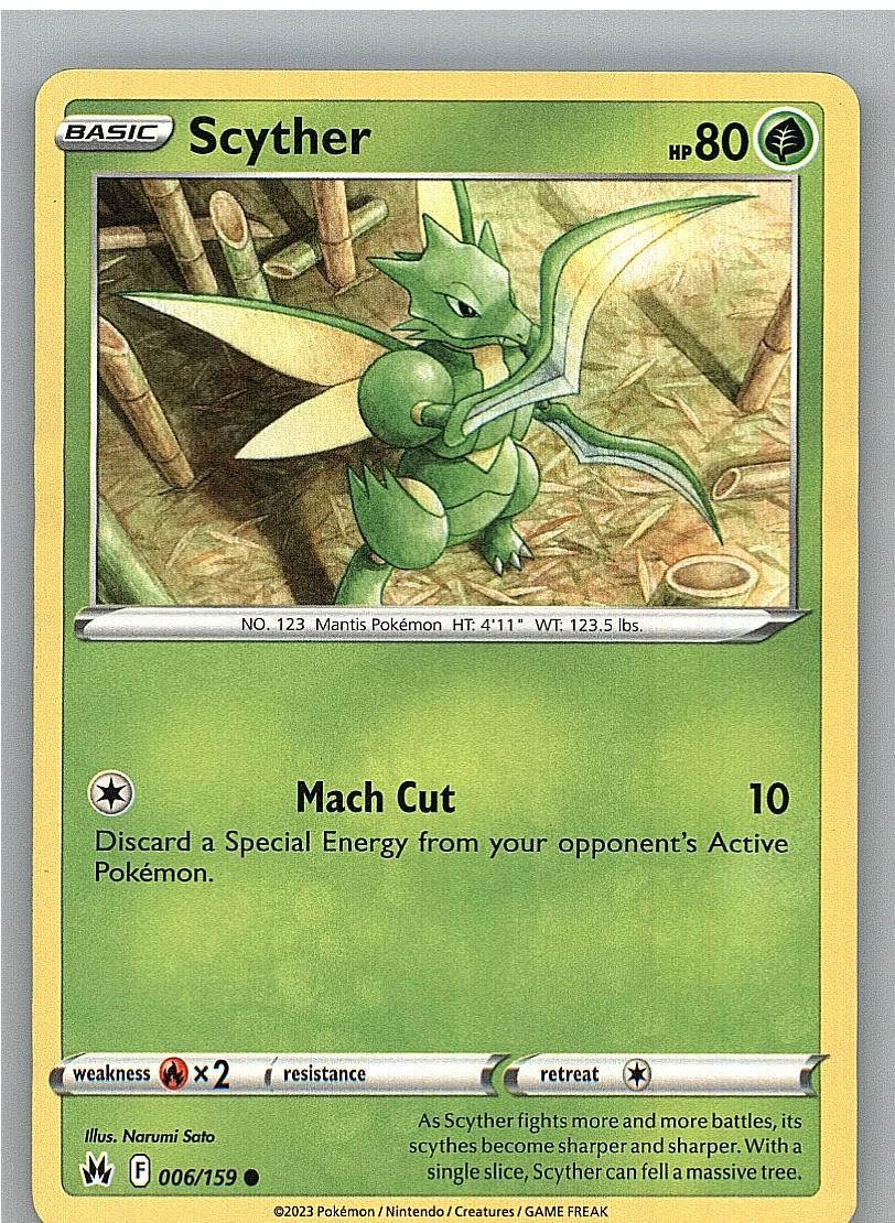 Scyther 006/159 Common Crown Zenith Pokemon Lightly Played