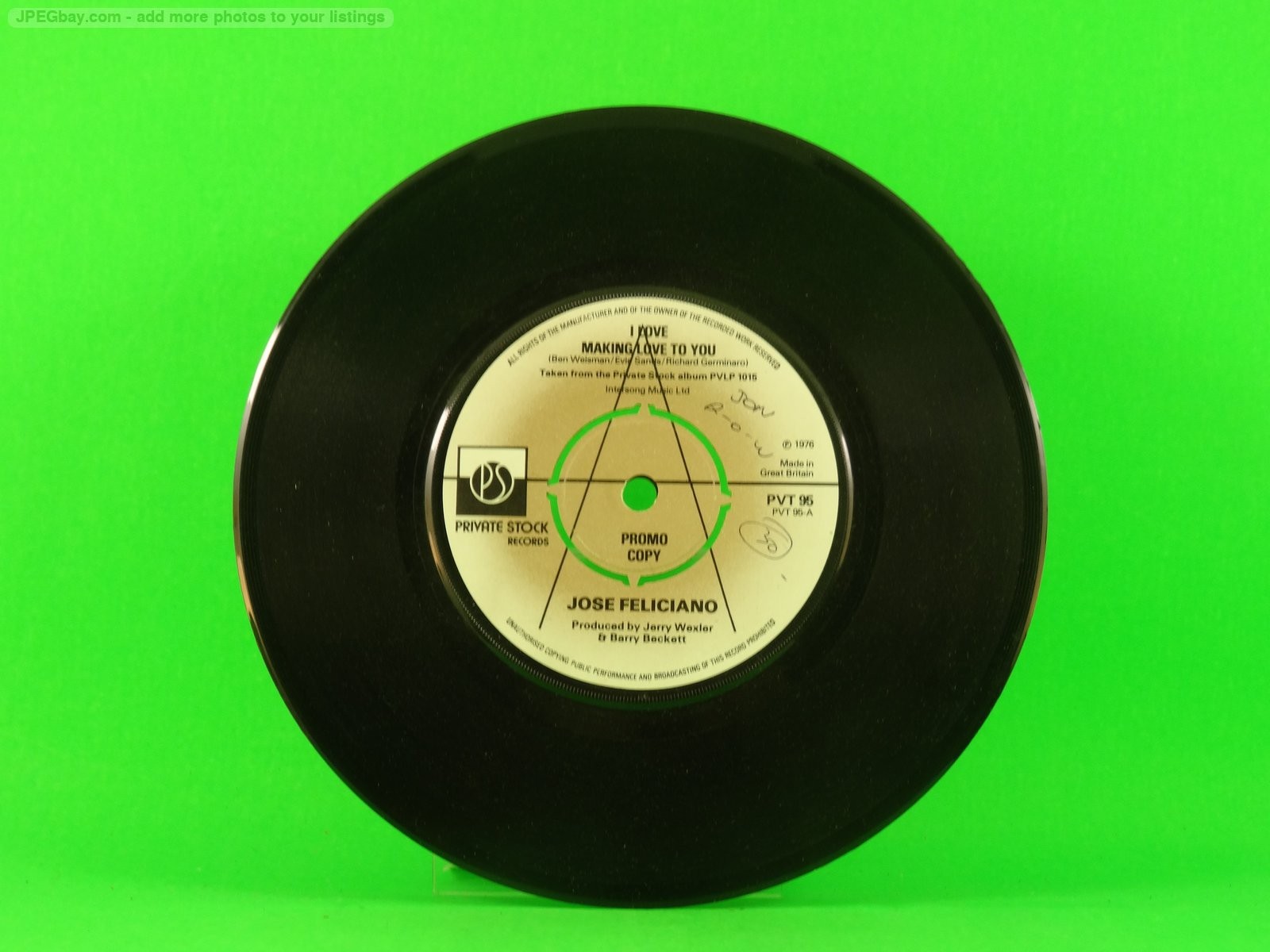 FELICIANO,JOSE I LOVE MAKING LOVE TO YOU (137) 7" PRIVATE STOCK