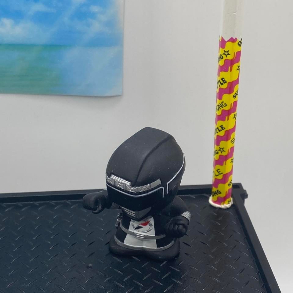 Bandai Power Rangers Operazione Overdrive Black Ranger Finger Puppet Figure 2005