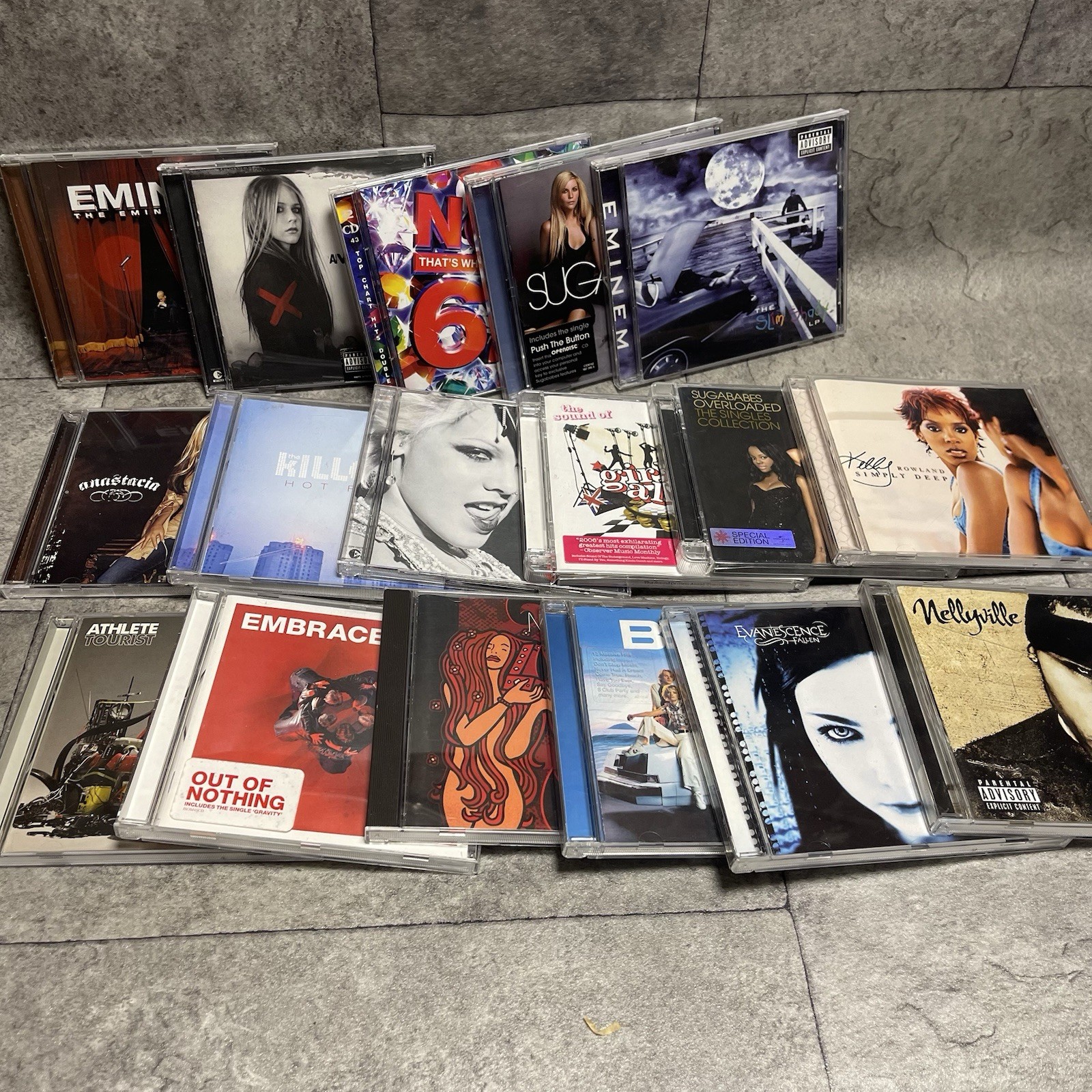 78 CD Bundle Job Lot 00s Pop Rock Eminem Sugababes Muse Girls Aloud + Cases