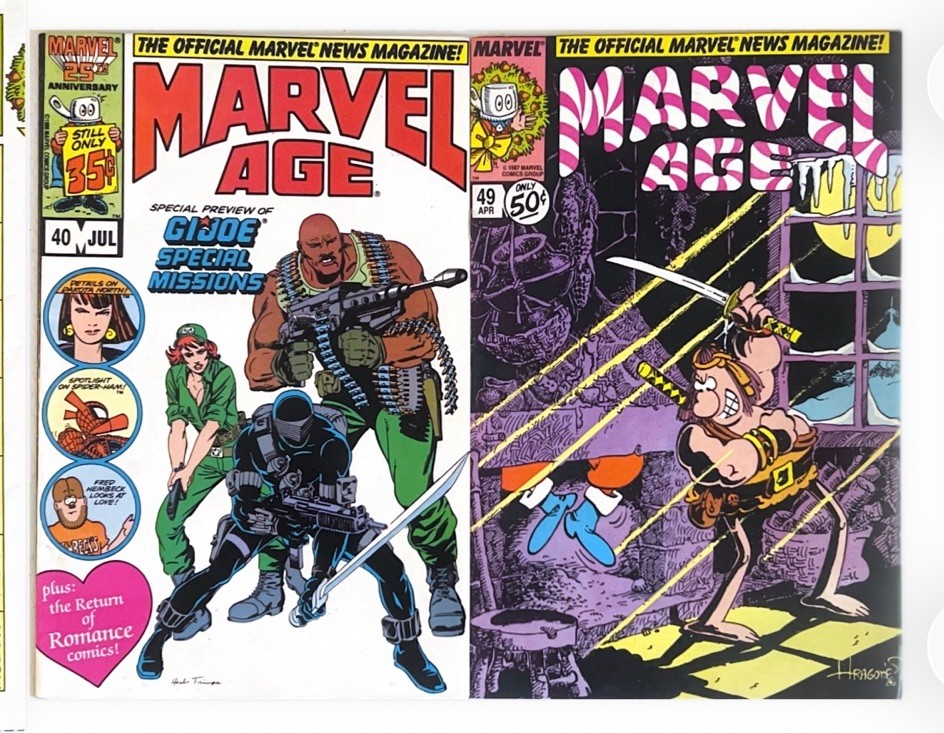 Marvel Age #40 (1986) & #49 (1987) GI Joe/Groo fumetto di alta qualità lotto di 2