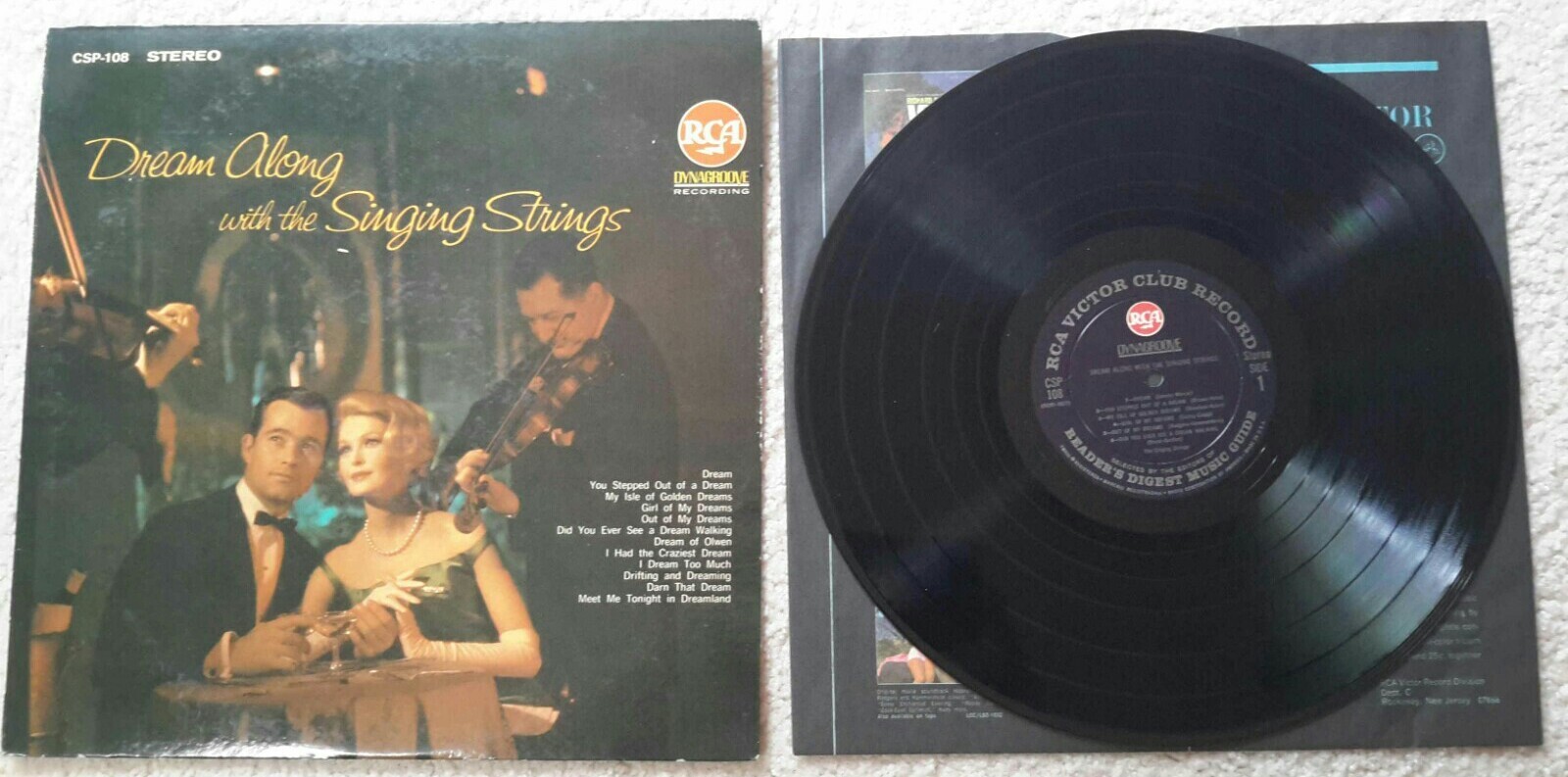 Dream Along With The Singing Strings RCA Record CSP-108 Jacket & Vinyl 