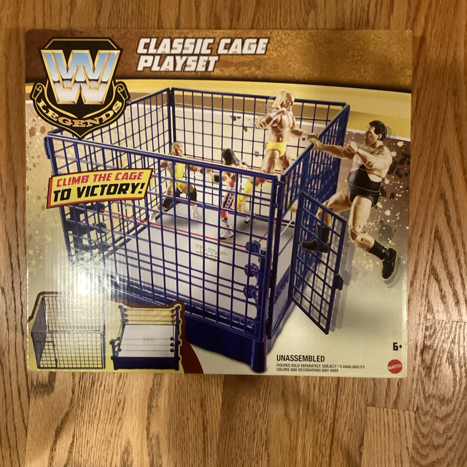 Nuovo WWE Legends Classic Cage Retro Playset Nuovo Mattel Elite Blu