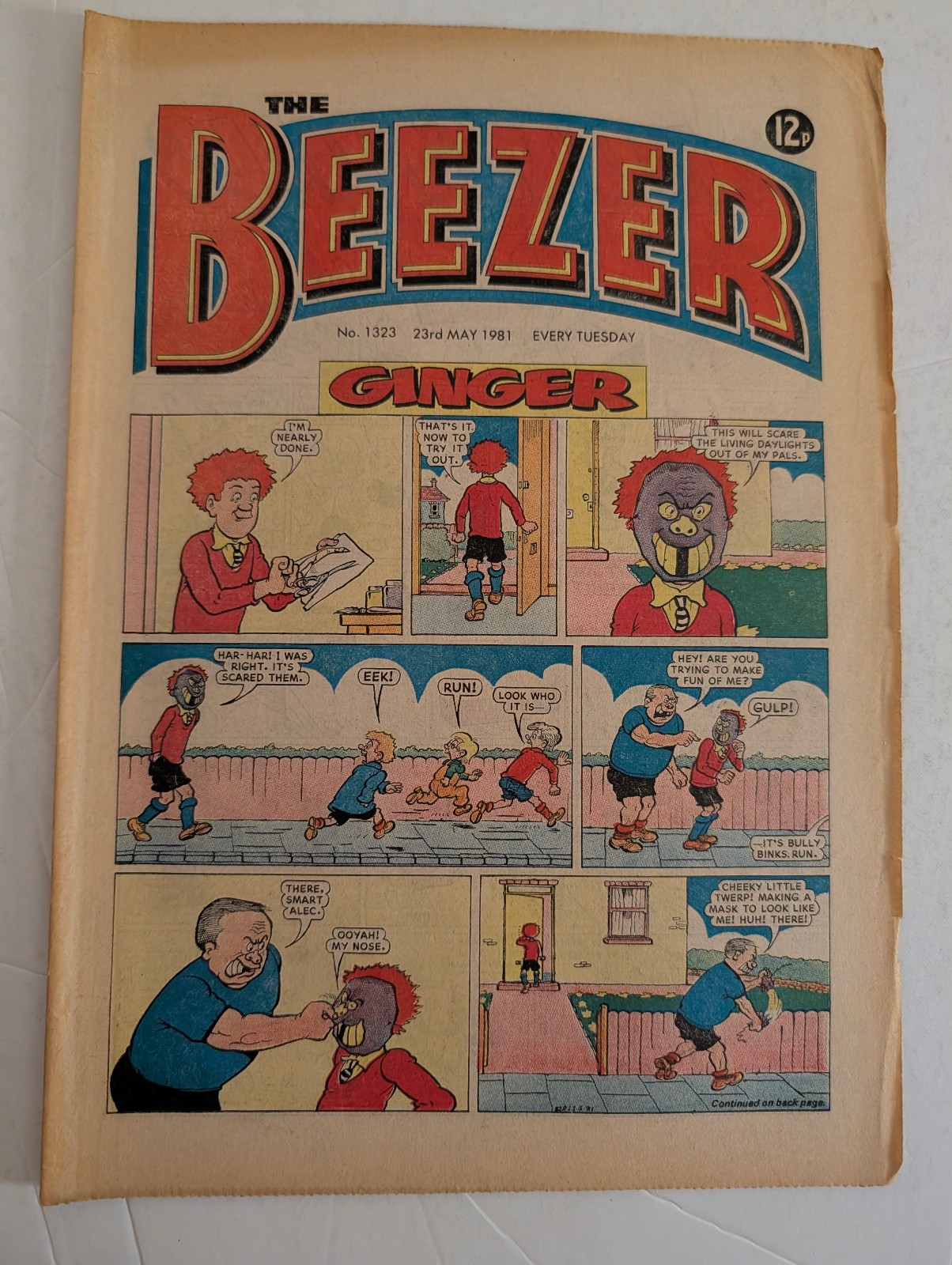 The Beezer Comic No 1323, May 23rd 1981.