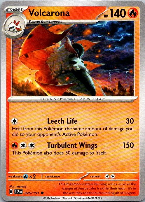 2024 Volcarona 025/191 Common Surging Sparks Pokemon