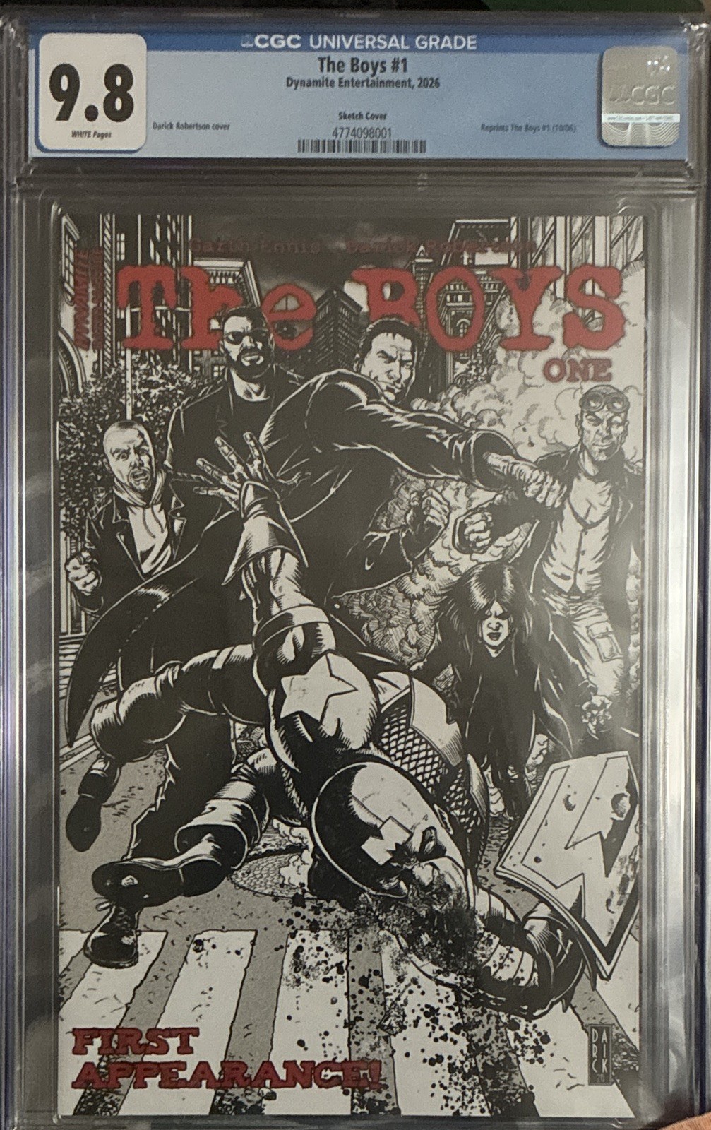 The Boys #1 copertina schizzo CGC 9.8