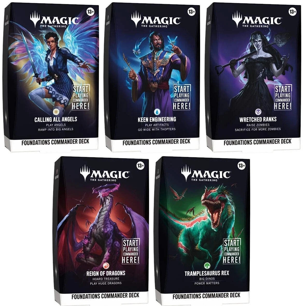 Magic the Gathering MTG Foundations commander deck set of 5 bundle sealed