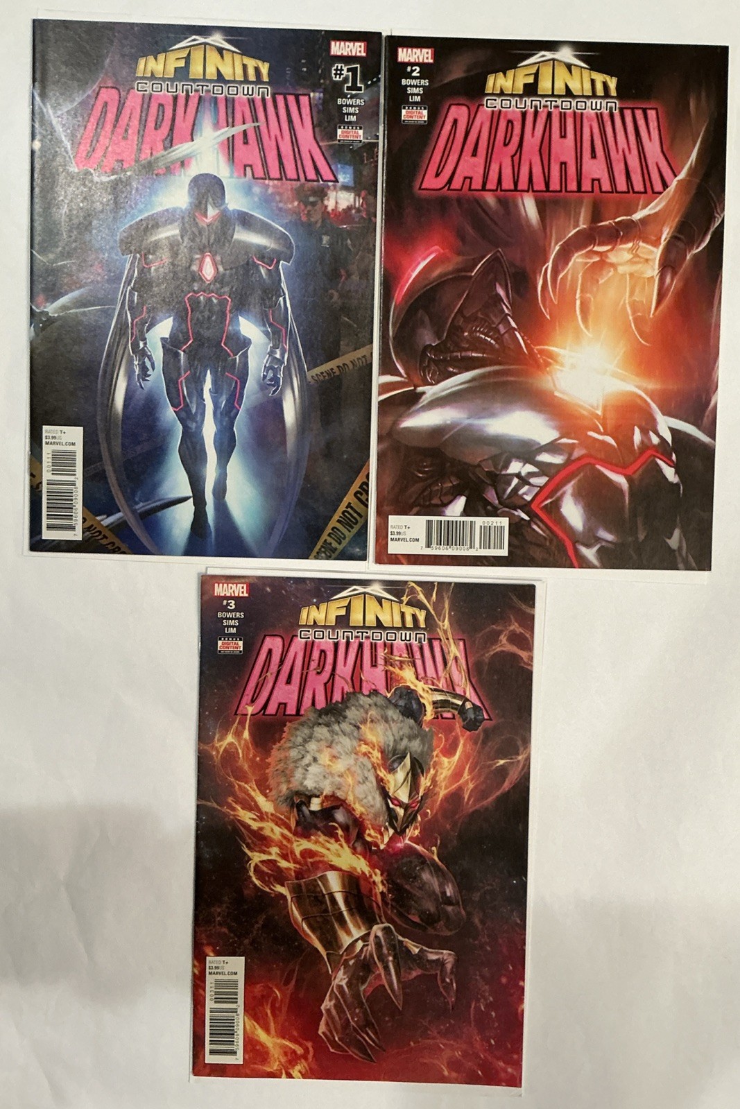 Infinity Countdown Darkhawk #1 2 3 LETTORI LOTTO di 3 fumetti Marvel 2018 - LEGGI