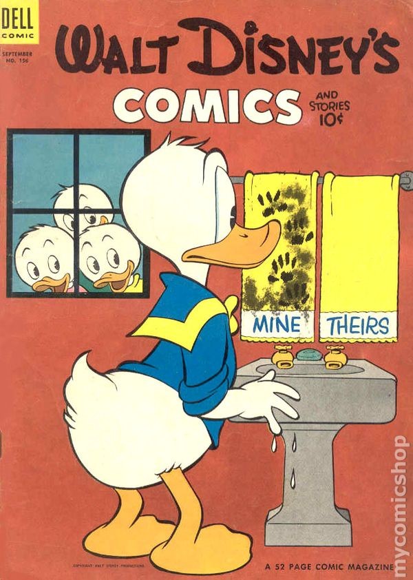 Walt Disney's Comics and Stories #156 GD/VG 3.0 1953 Stock Image Low Grade