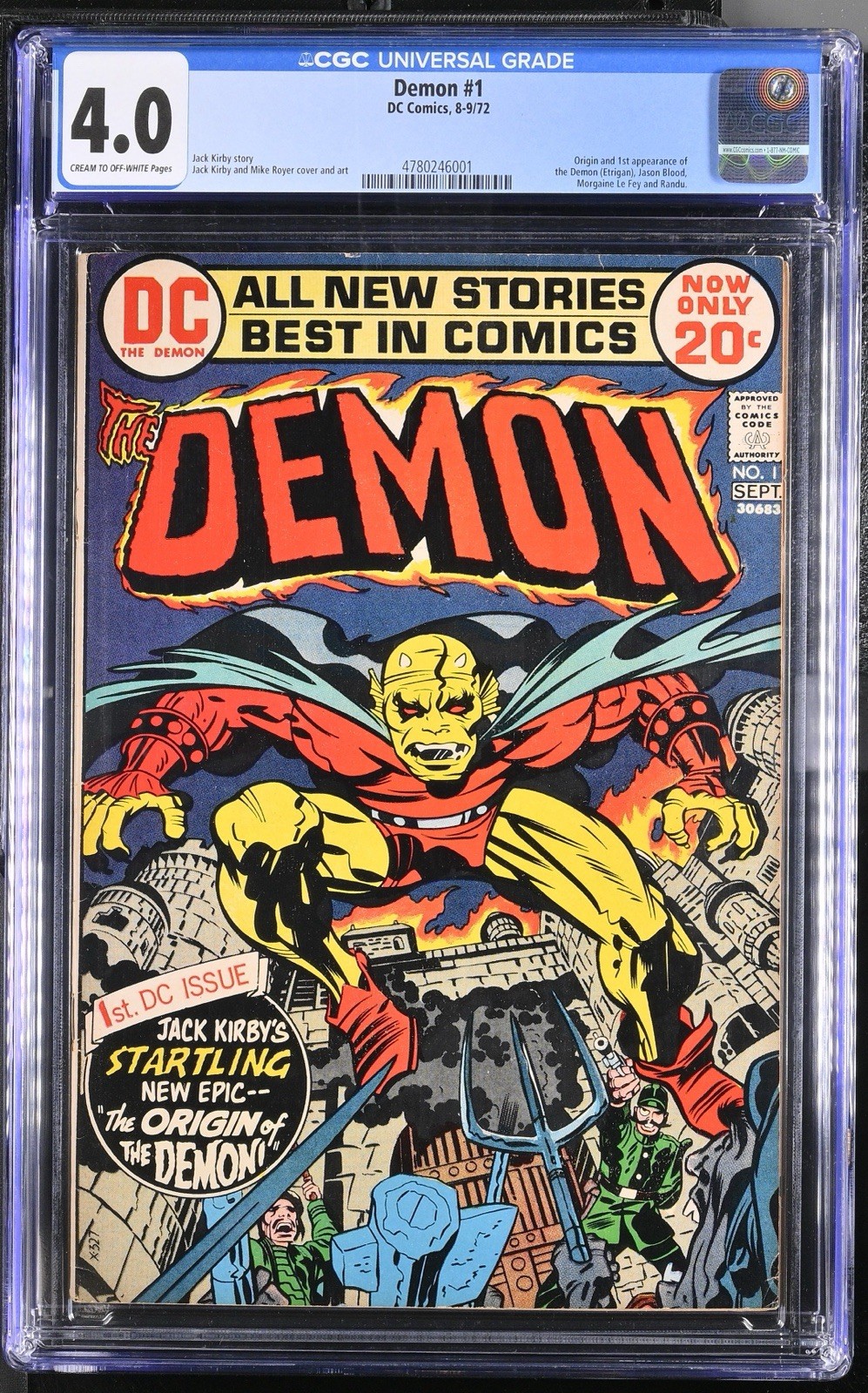 Demon #1 1972 CGC 4.0 1° App Etrigan Il Demone Jack Kirby DC Comics