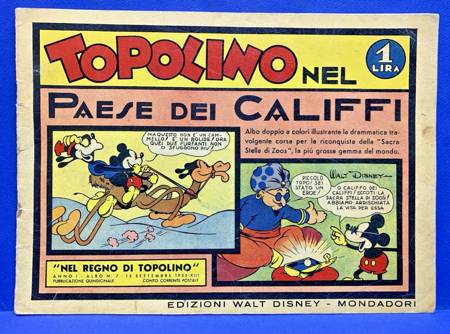 TOPOLINO NEL PAESE DEI CALIFFI Nel Regno di Topolino 7 DISNEY 1935 ottimo !