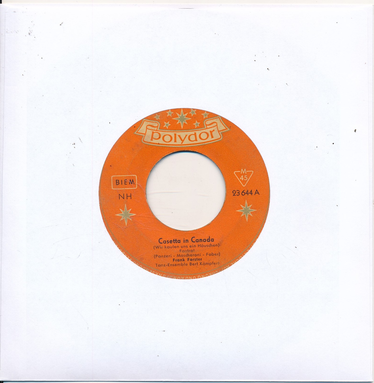 Casetta In Canada - Frank Forster - Polydor - LC Single 7" Vinyl 179/08