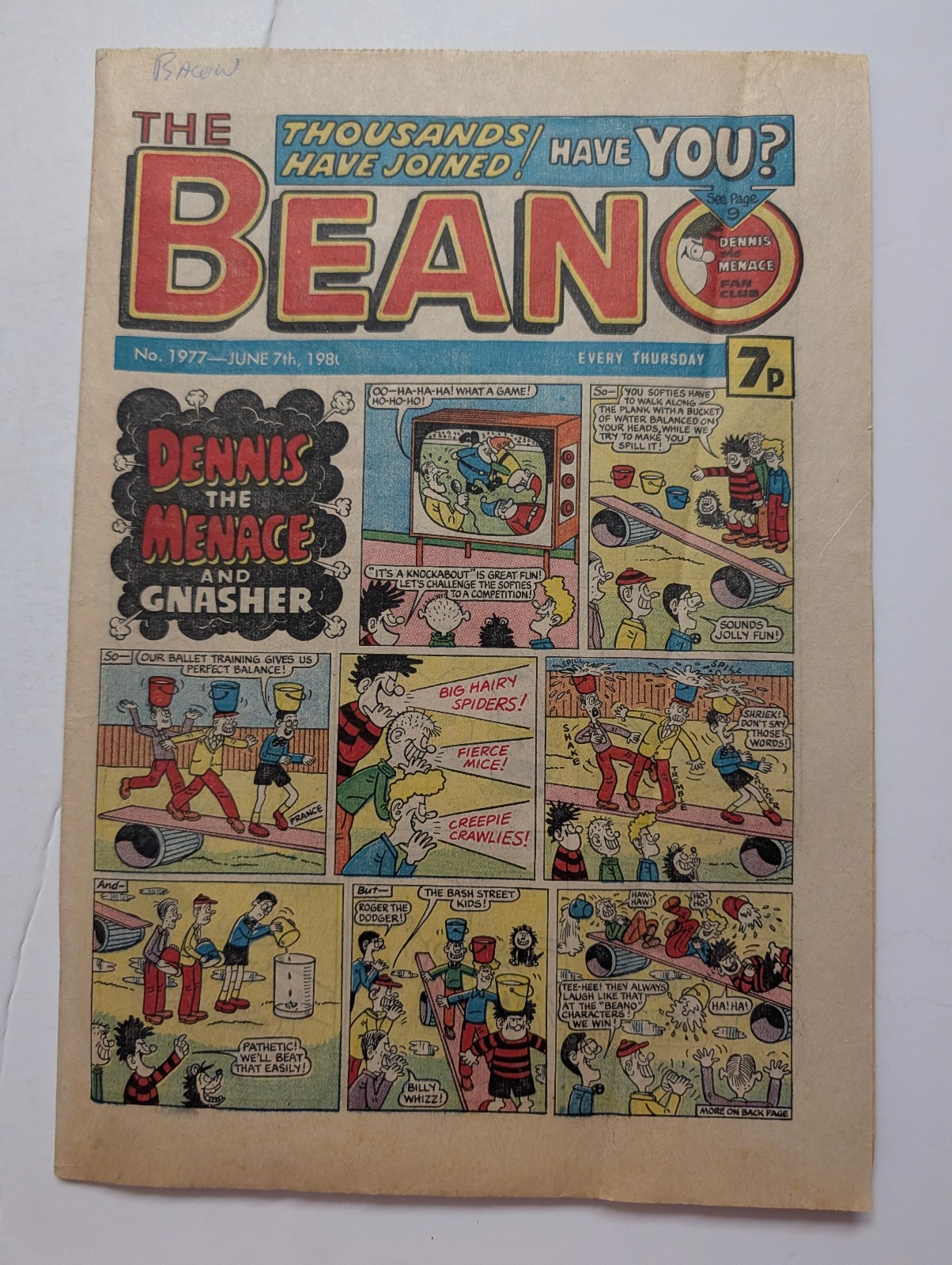 Beano Comic No 1977, June 7th 1980.