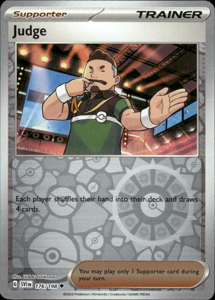 Judge Scarlet & Violet Set Base 176/198 Pokémon Holo Inverso Non Comune - Inglese