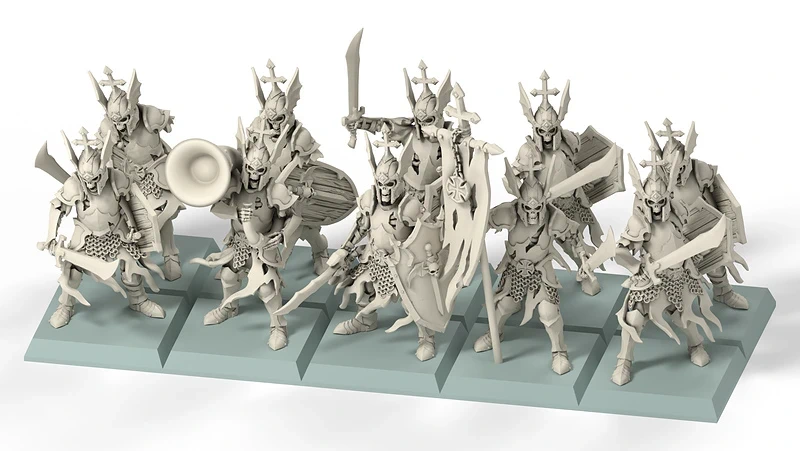10 Guardias de la Cripta Espada y Escudo con Mando Beholder 32mm