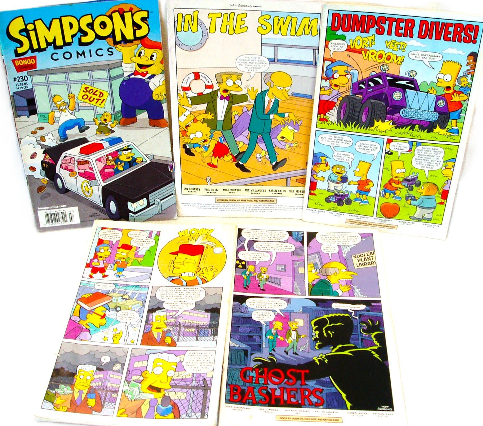 THE SIMPSONS COMICS Lotto di 5 FUMETTI BONGO COMICS di Matt Groening 