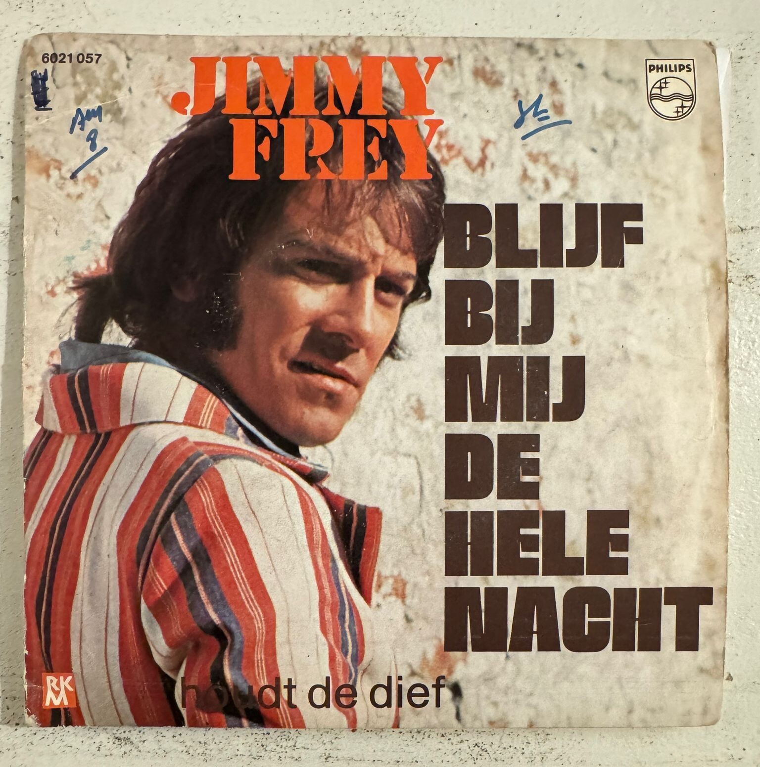 JIMMY FREY – BLIJF BIJ MIJ DE HELE NACHT - 7” VINYL EP BLACK - VG+ - L1