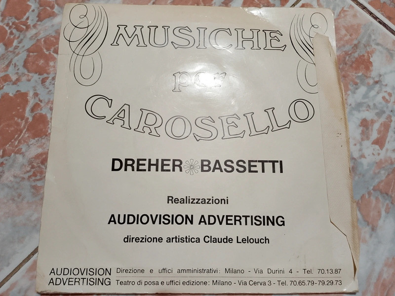 Lp 45giri- Musiche per carosello Dreher-Bassetti/musica originale di Francis lai