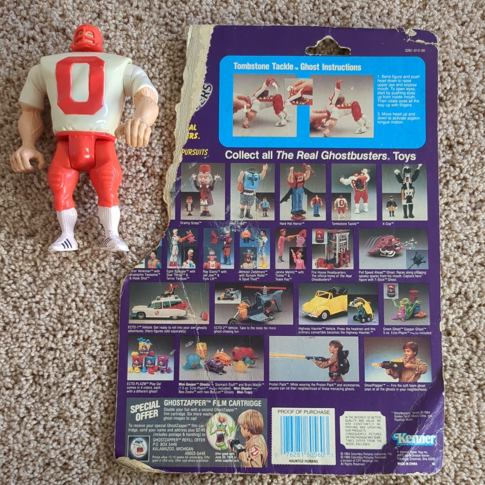 1988 The Real Ghostbusters Tombstone Tackle Ghost Football Vintage Figure