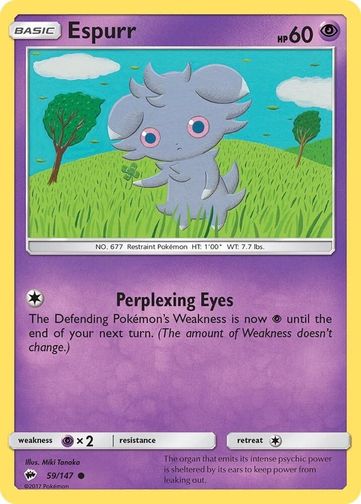 Espurr - 59/147 - Common - SM Burning Shadows - Lightly Played