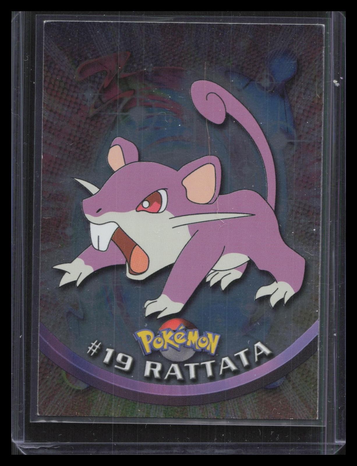 Rattata 1999 Topps Pokemon TV Animation 1 #19 Blue Topps Logo Foil