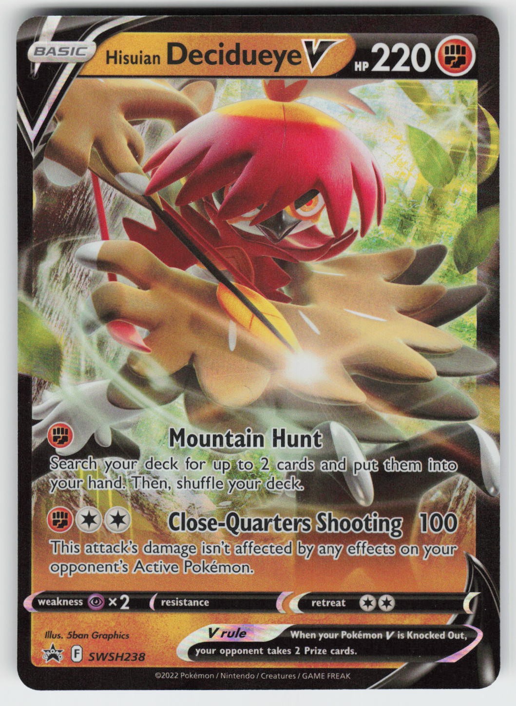Hisuian Decidueye V Holo Promo SWSH: Sword & Shield Promo Cards SWSH238 NM