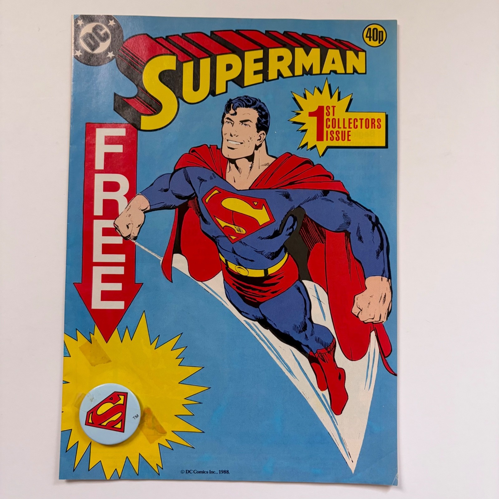 Superman - Issue 1 - 1988 - London Editions Collectors Issue with Free Gift