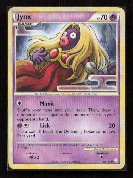 Pokemon Jynx 69/123 comune HeartGold & SoulSilver quasi nuovo