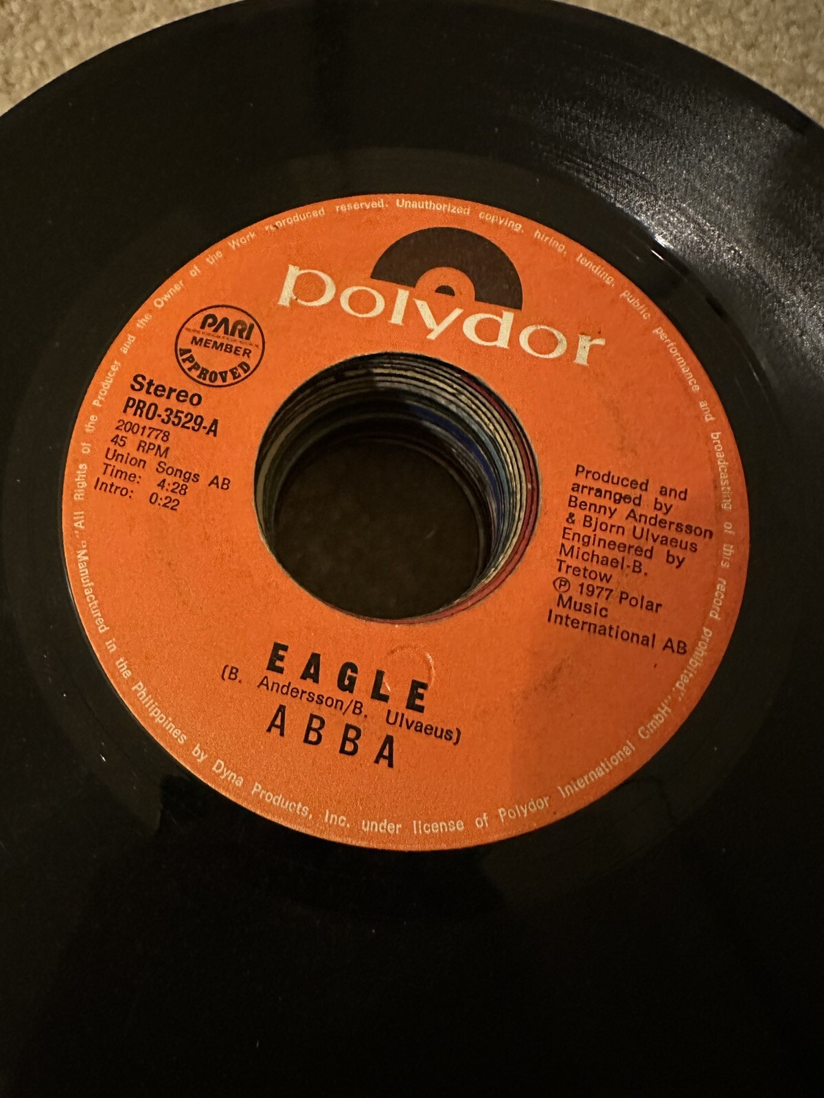 Abba 45 rpm Philippines 7" Eagle