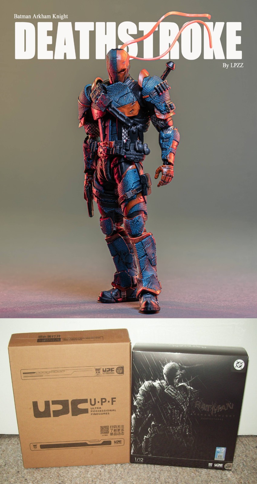 Modellino Deathstroke LPZZ UPF 6" Arkham Knight 1/12 MISB nuovo venditore USA