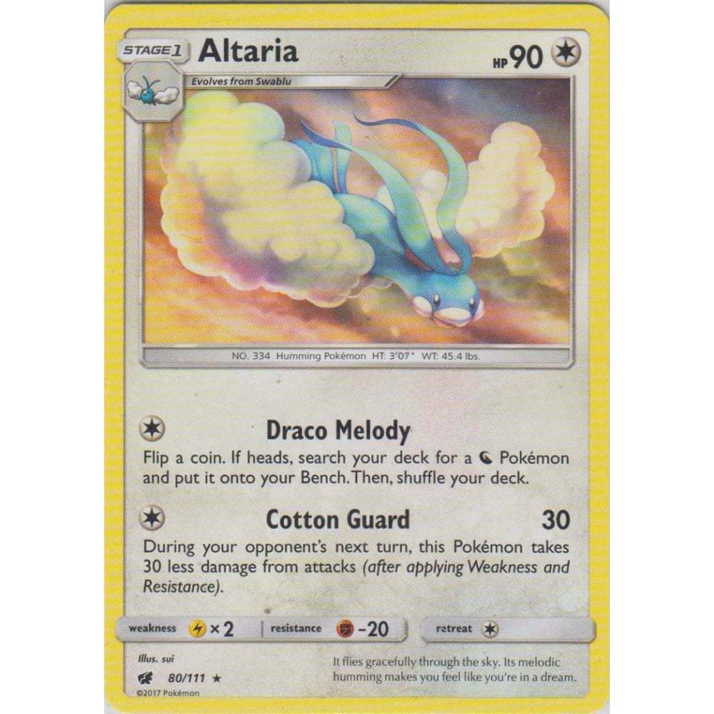 POKEMON CARD ALTARIA 80/111 NO 334 HUMMING POKEMON TCG CCG