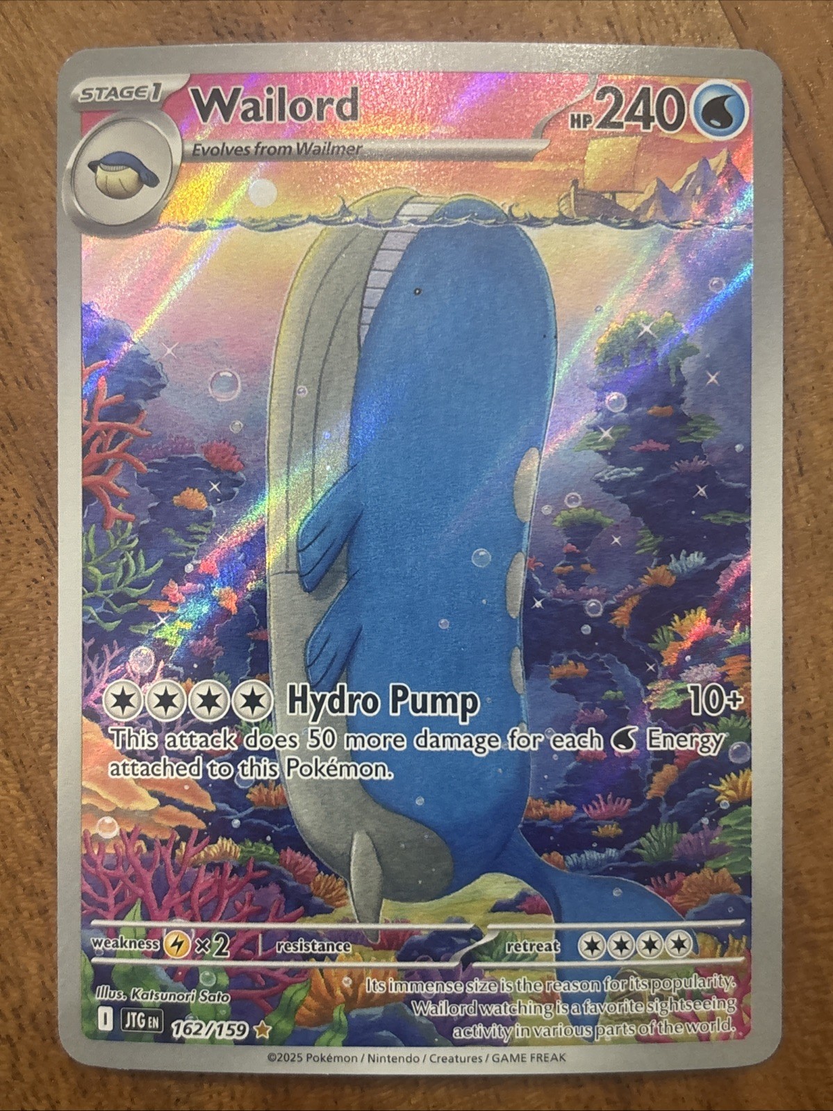 Pokemon TCG Wailord 162/159 Sv09: Viaggio Insieme Illustrazione Rara NM Card