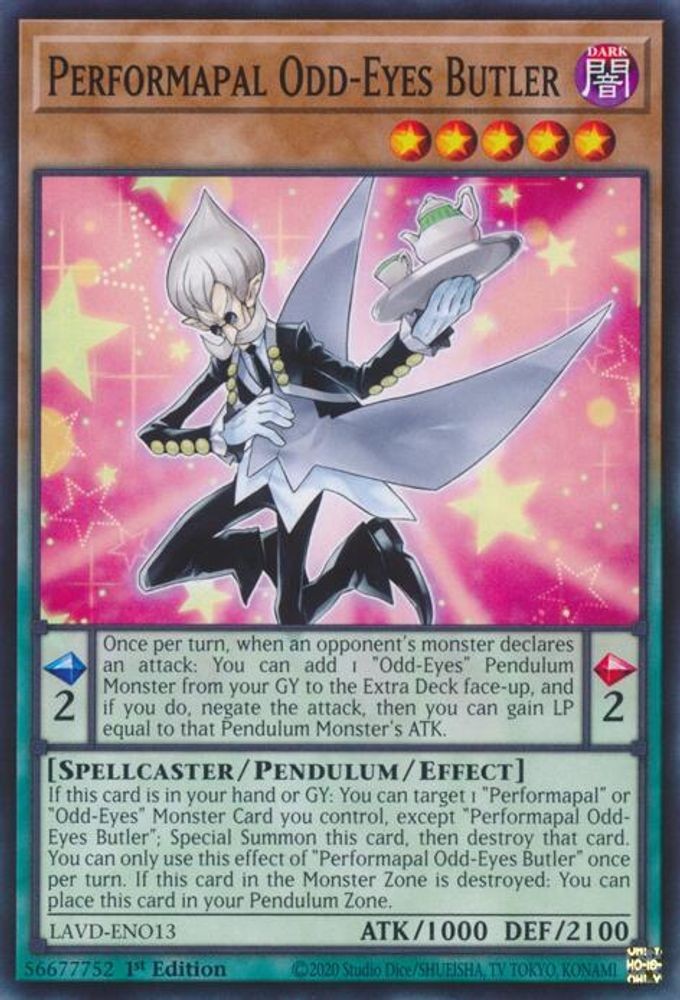 Performapal Odd-Eyes Butler LAVD-ENO13 Legendary Arc-V Decks 1st Edition NM